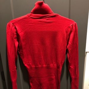 Red turtle neck